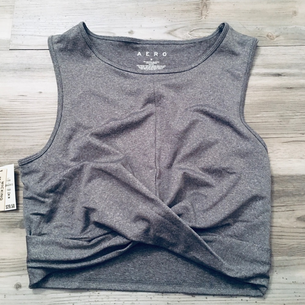 Grey gym cropped top